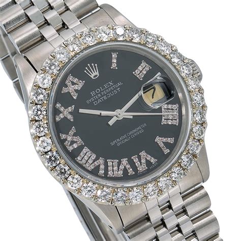 rolex black dial diamonds mens twin|Rolex datejust oyster steel.